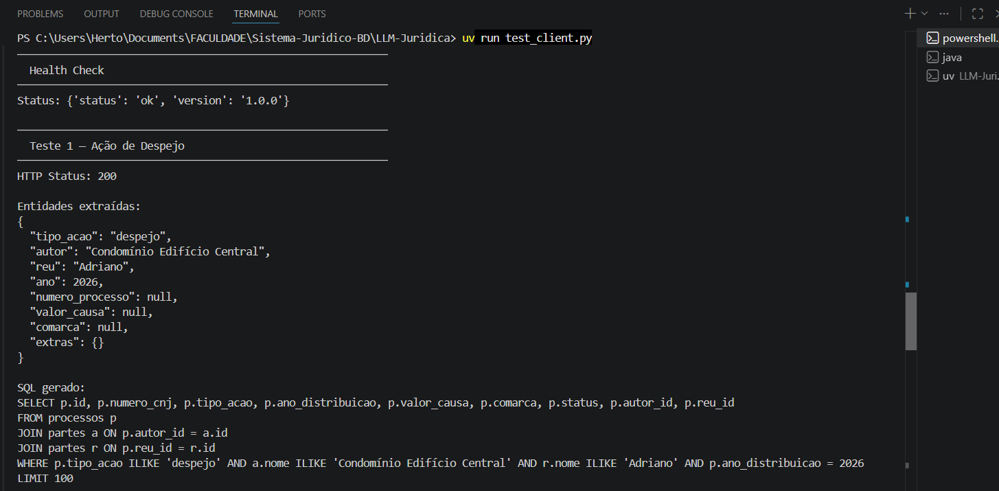 Retorno da API — teste 1 (entidades extraídas)