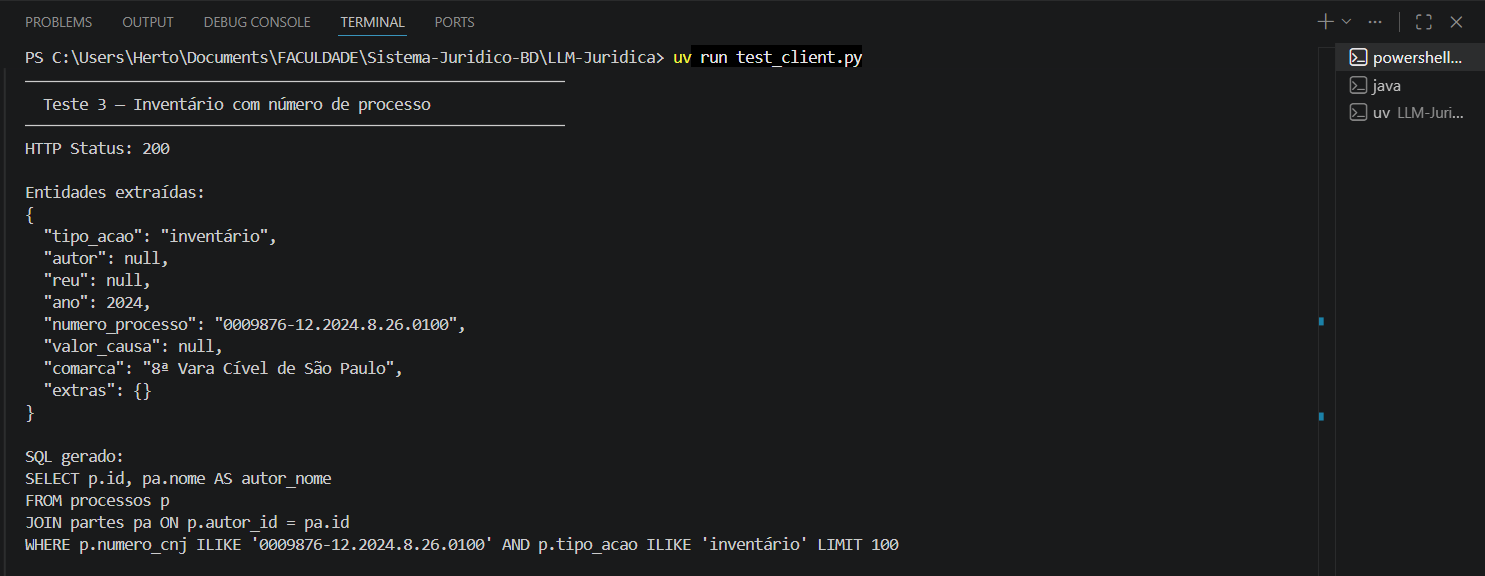 Retorno da API — teste 3 (resumo)